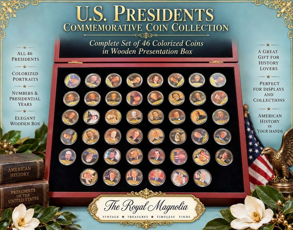 AMERICAN MINT The Complete U.S. Presidents in Color Coin Set 24k Gold Layered
